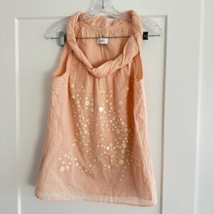 Ann Taylor Sequin Sleeveless Top Peach Color Tank